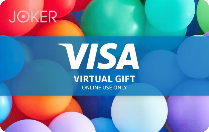 Image of the Visa Virtual Prepaid Card for Canada, featuring the colourful Balloons card design.