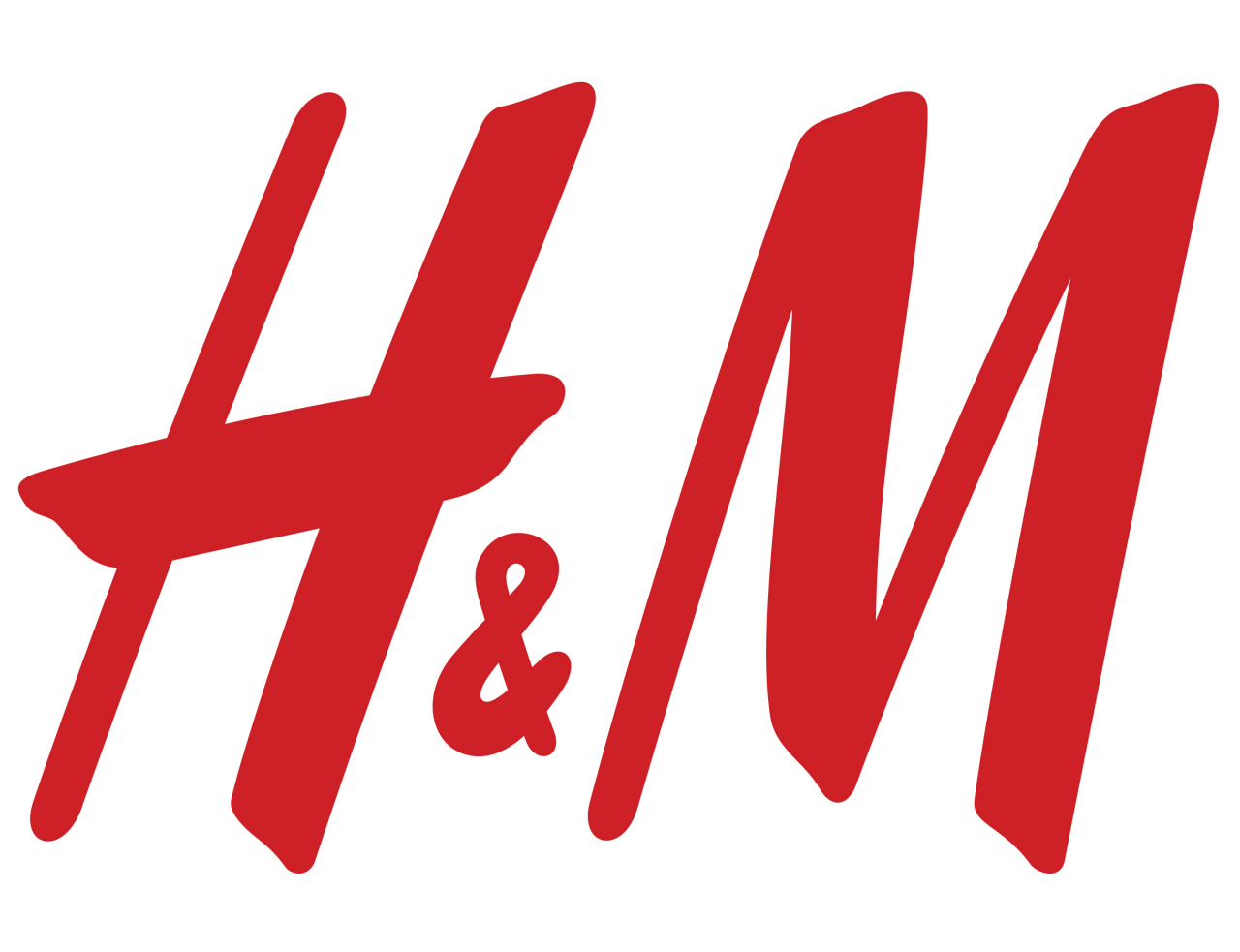 H&M red letters in a white background